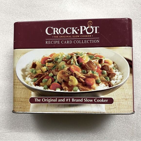 Rival Crock-Pot Recipe Card Collection metal tin storage can - Picture 1 of 7